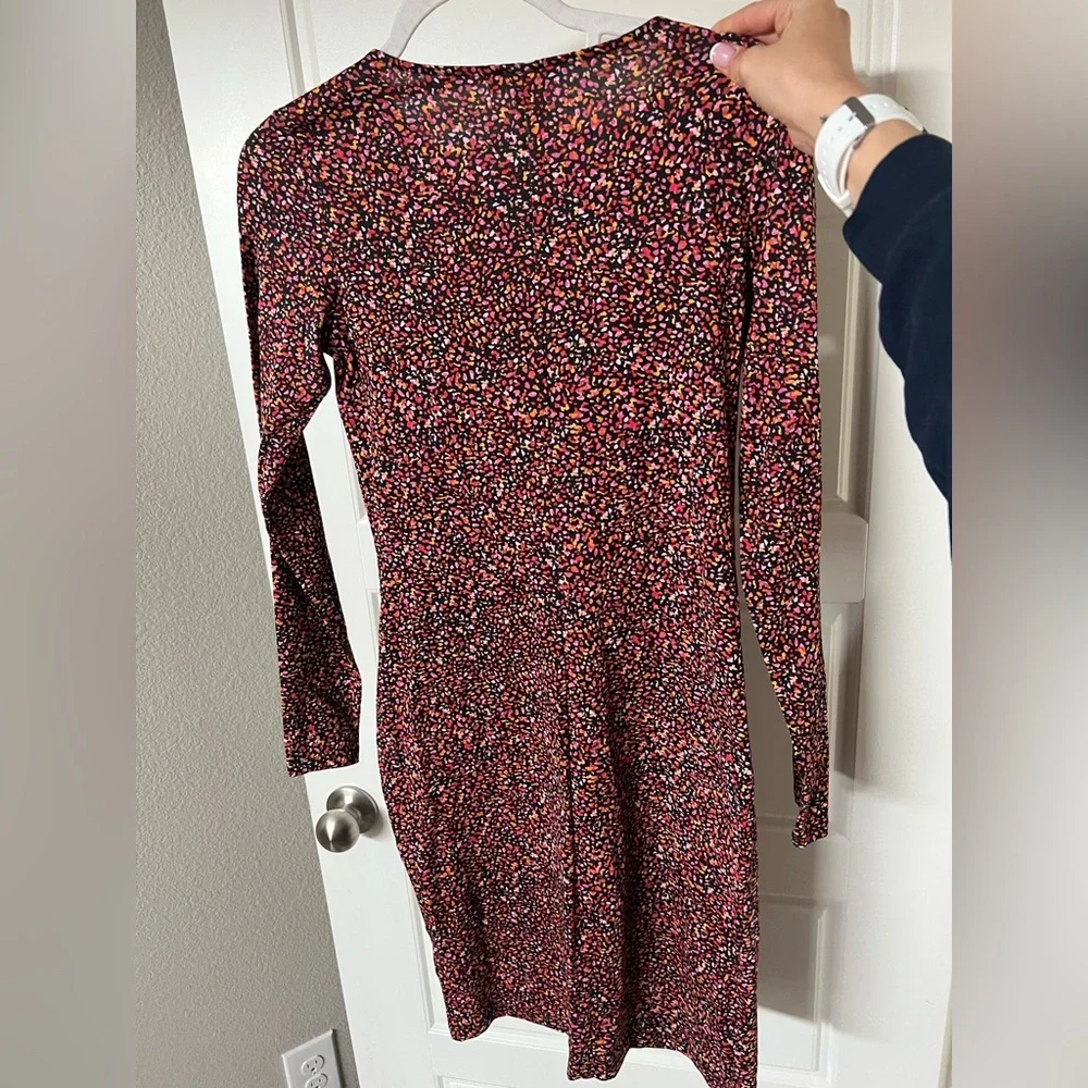NWT H&M Women’s MAMA Maternity Colorful Speckled KNOT-DETAIL NURSING DRESS - Picture 16 of 16